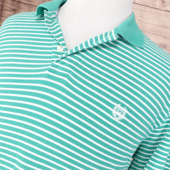 CHAPS SHORT SLEEVE GREEN STRIPED POLO SHIRT MENS SIZE XL - Picture 2 of 6